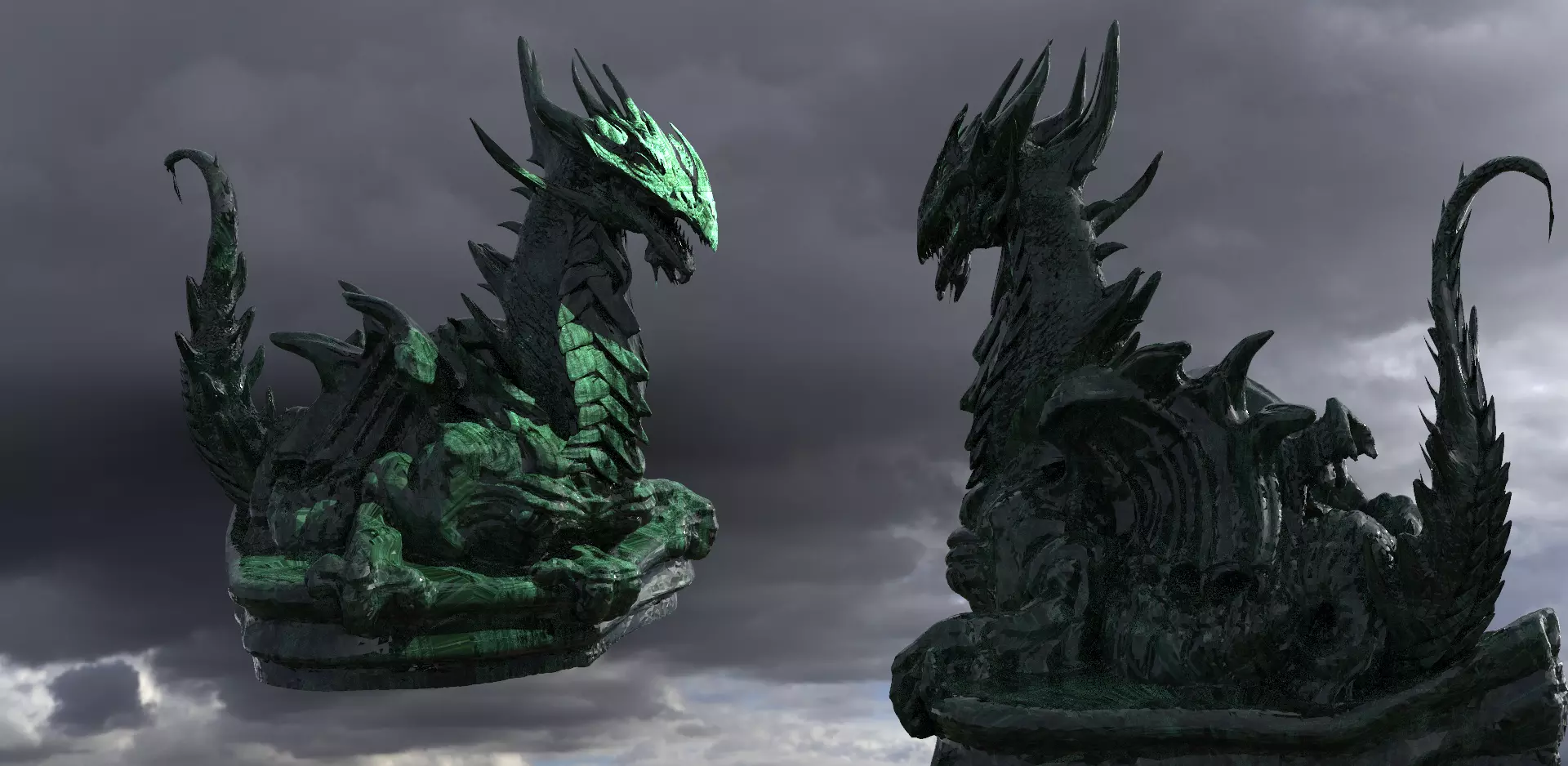 Classical Drake Design Statue mirrored  3D model_0