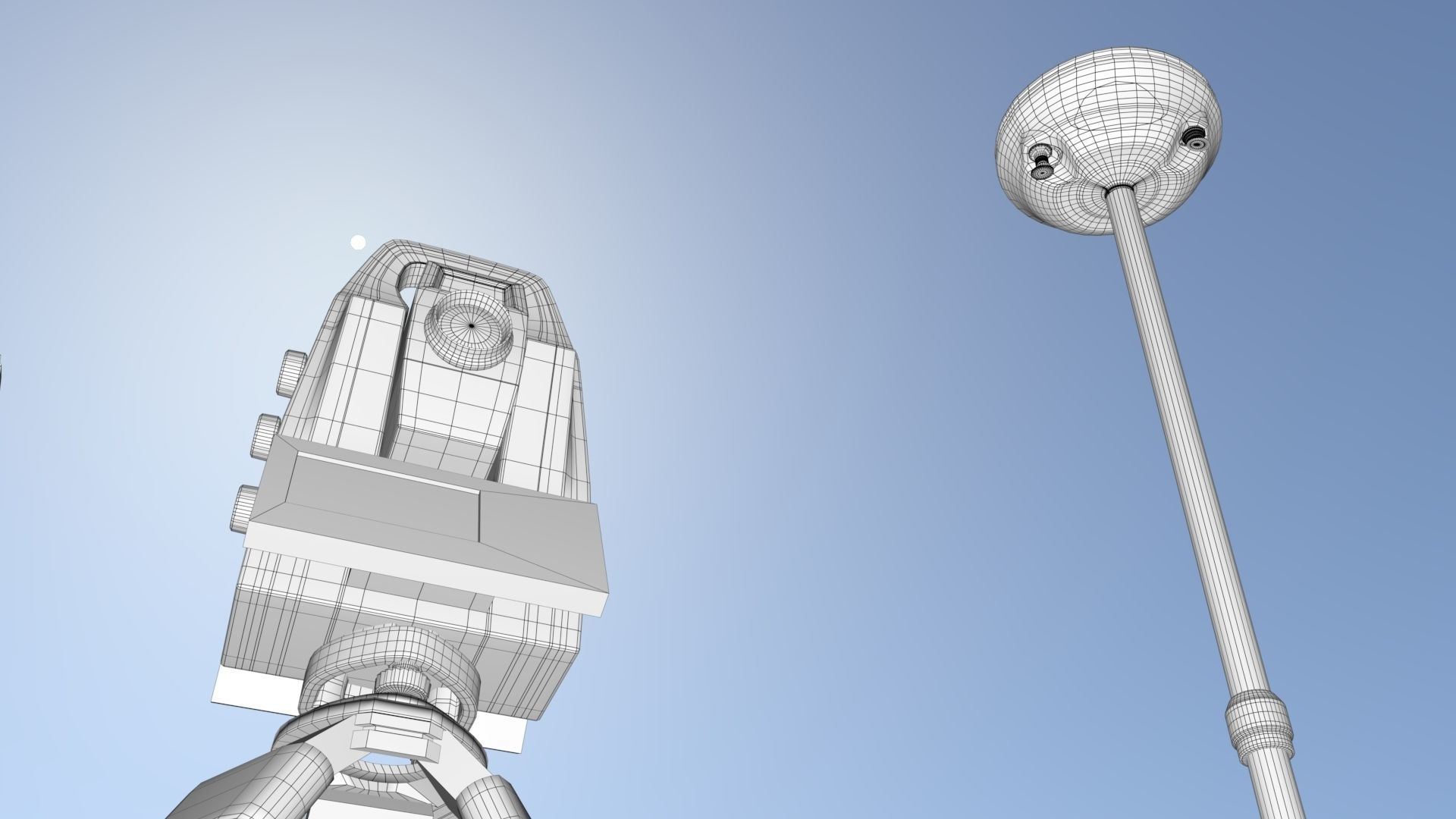 Tacheometer tripod with surveying device 3D model_5