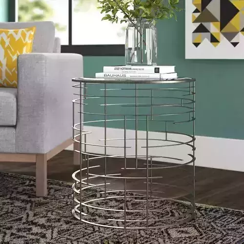 Juliana Contemporary Sculptural Metal Side Table