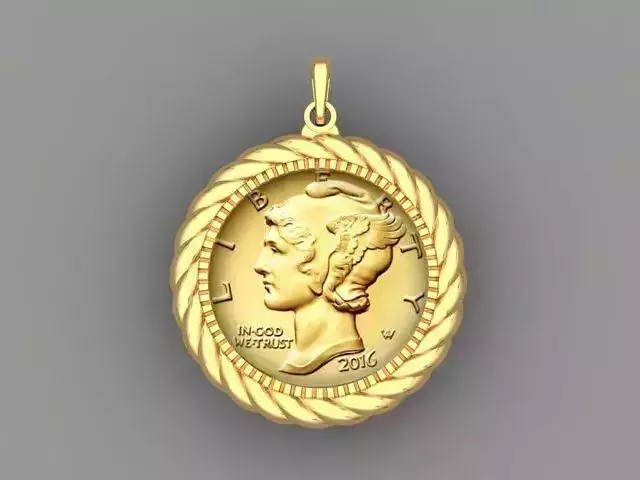 Coin Frame for Dime 3D print model