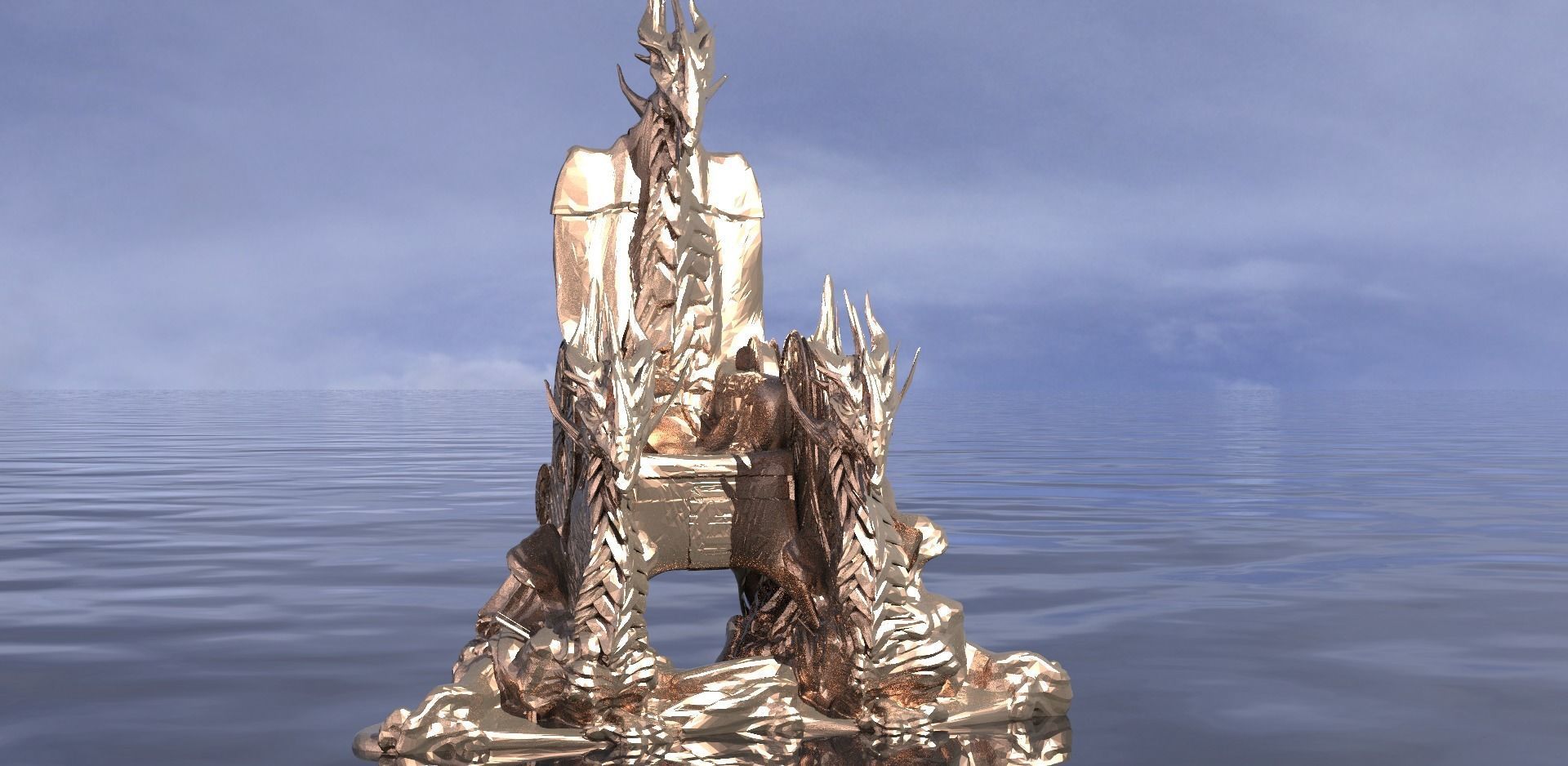 Ornate Dragon Throne  3D model_1