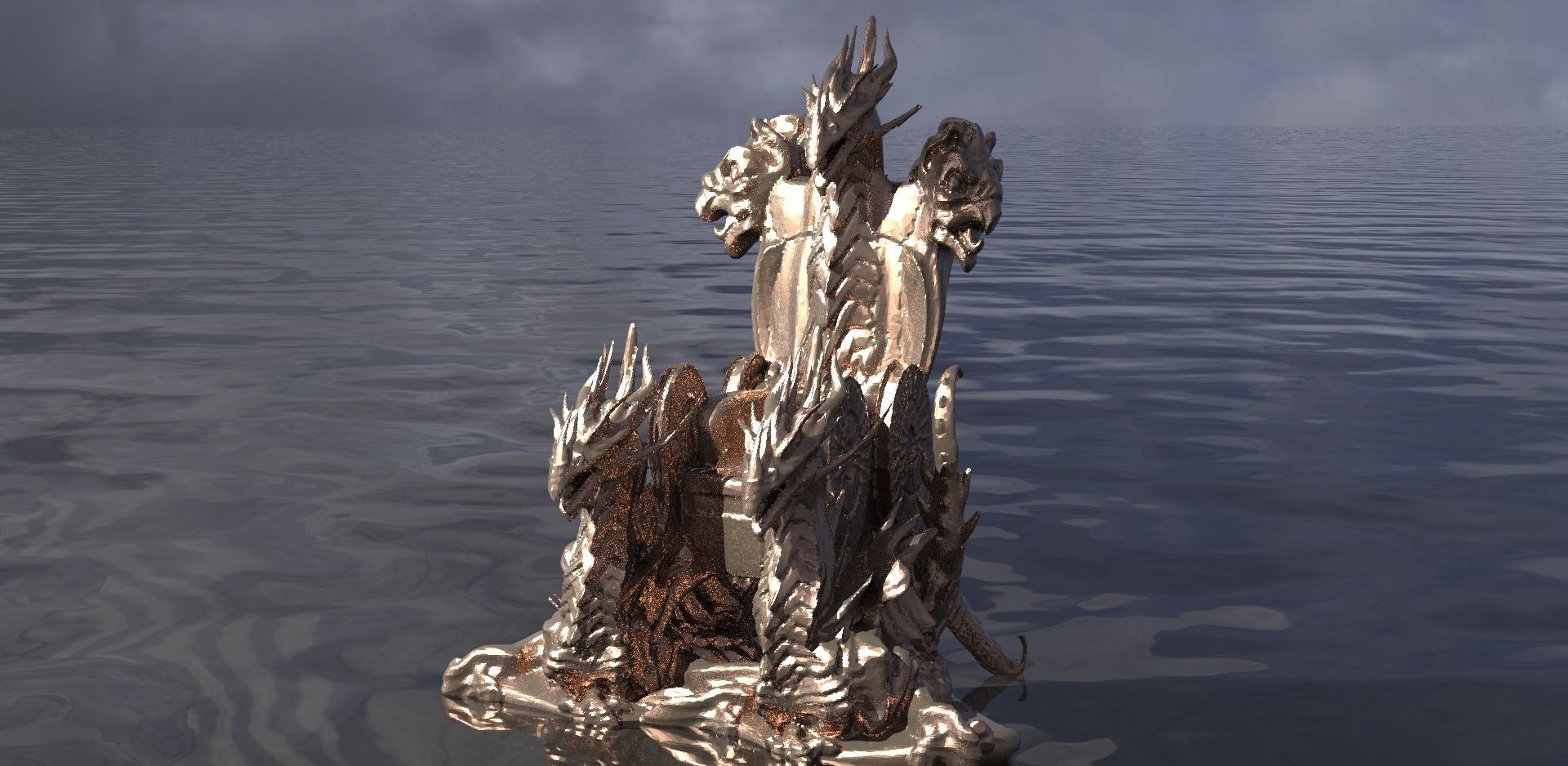 King of dragons Throne 3D 3D model_1
