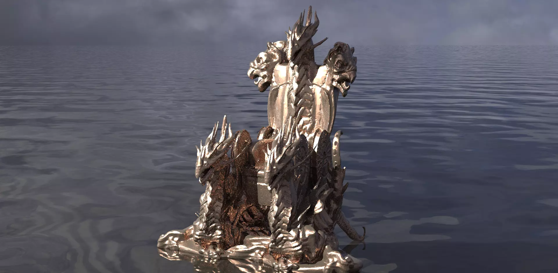 King of dragons Throne 3D 3D model_0