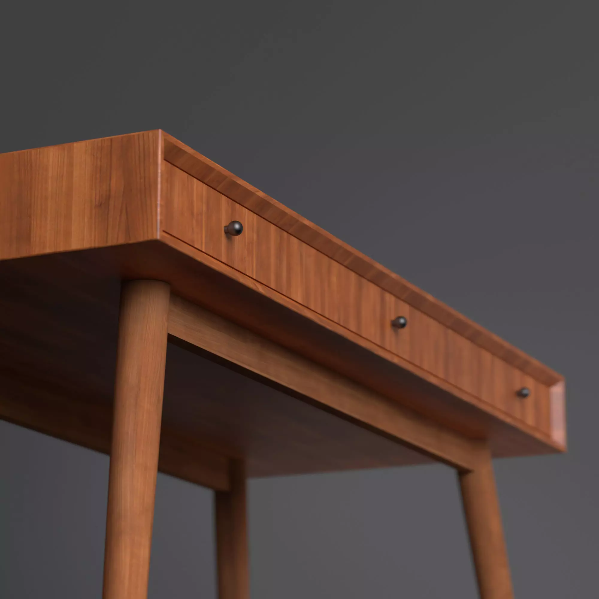 Modern wooden table Low-poly 3D model_0