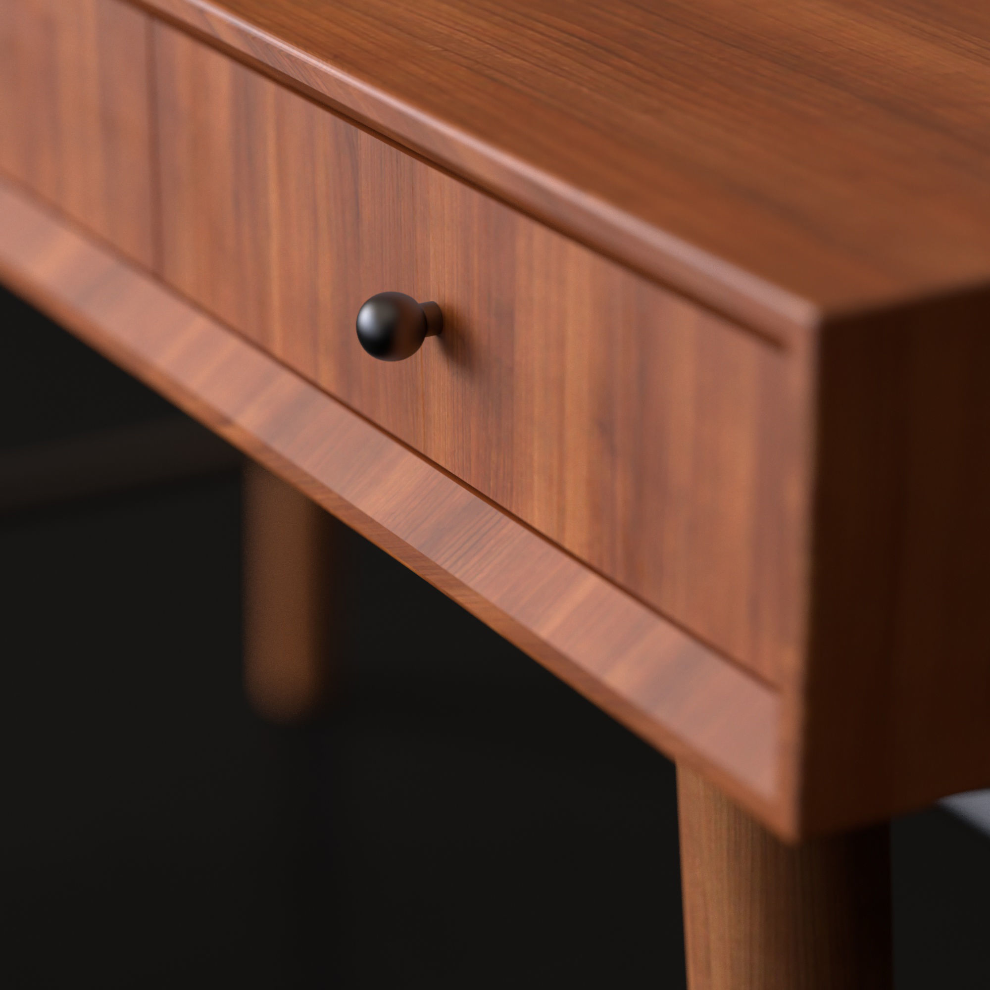 Modern wooden table Low-poly 3D model_2