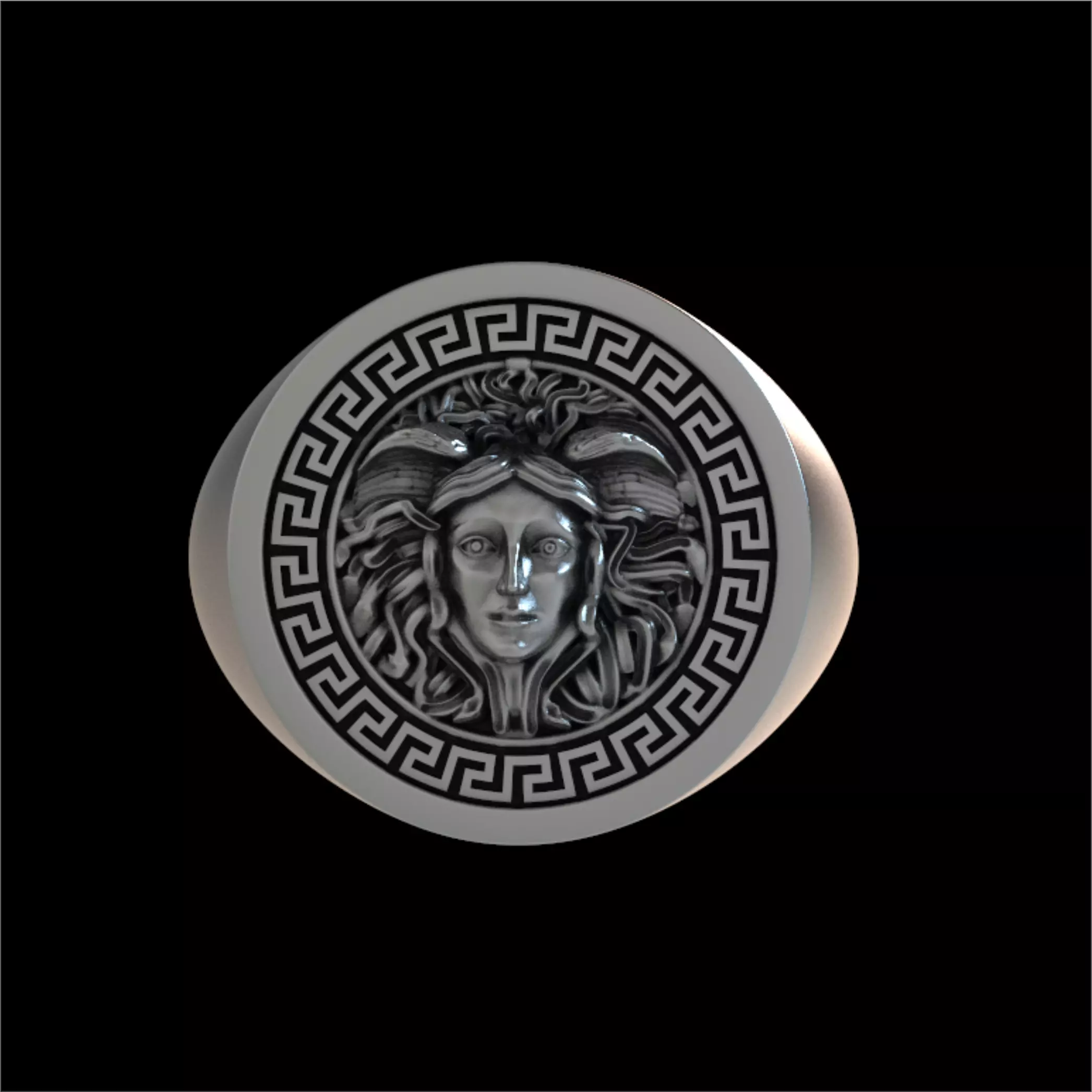 MEDUSA Gorgon jellyfish SIGNET RING 3D print model