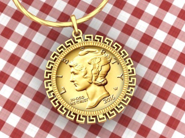 Coin Frame for Dime 3D print model_10