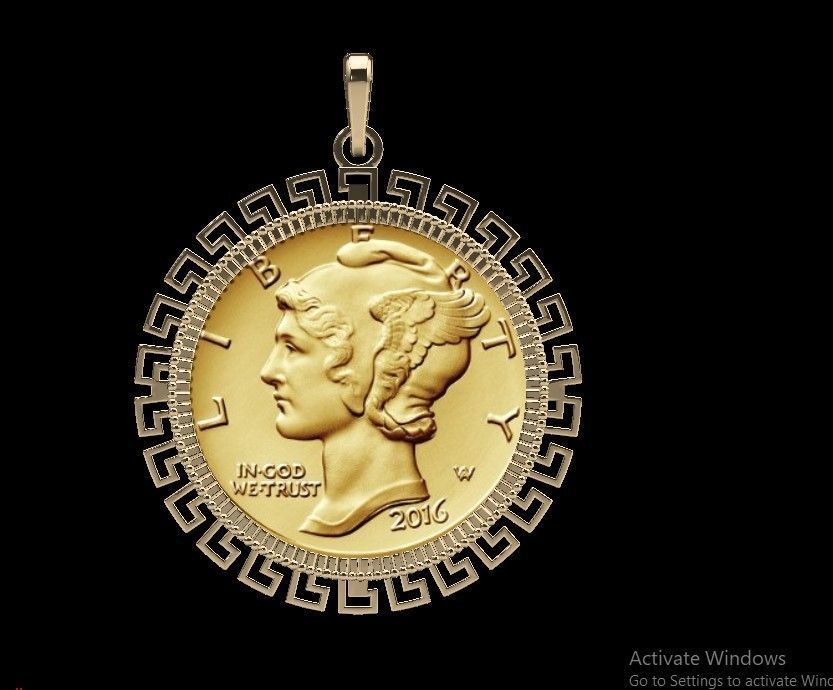 Coin Frame for Dime 3D print model_14