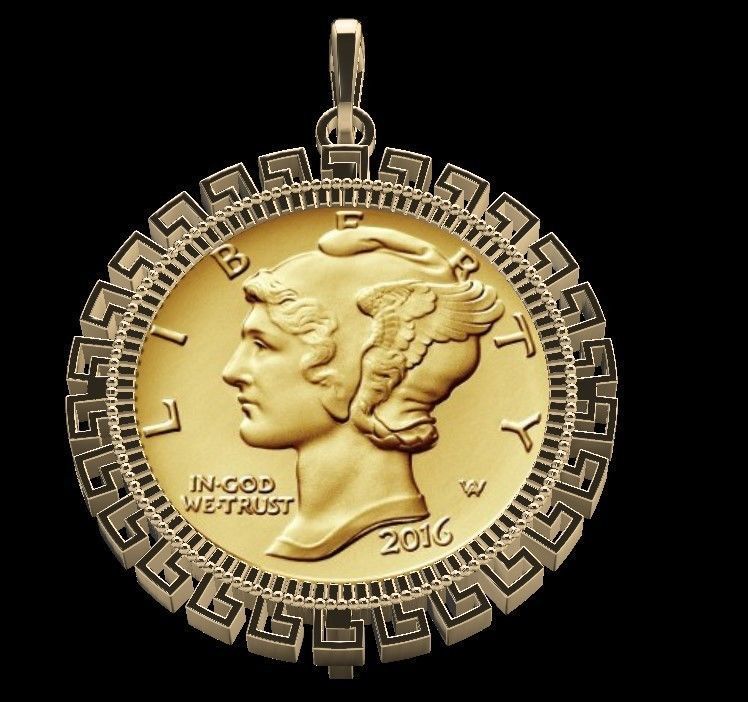 Coin Frame for Dime 3D print model_17