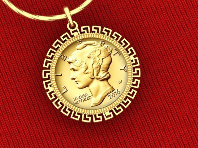 Coin Frame for Dime 3D print model_9