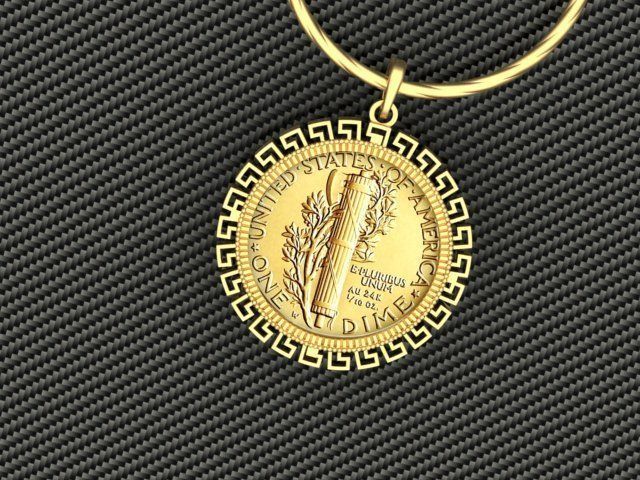 Coin Frame for Dime 3D print model_5