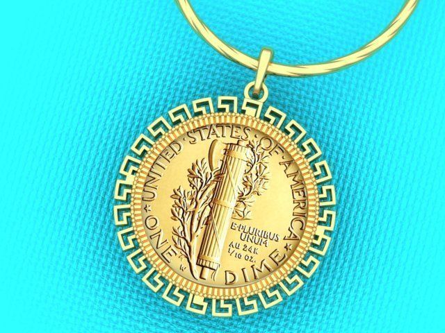 Coin Frame for Dime 3D print model_7