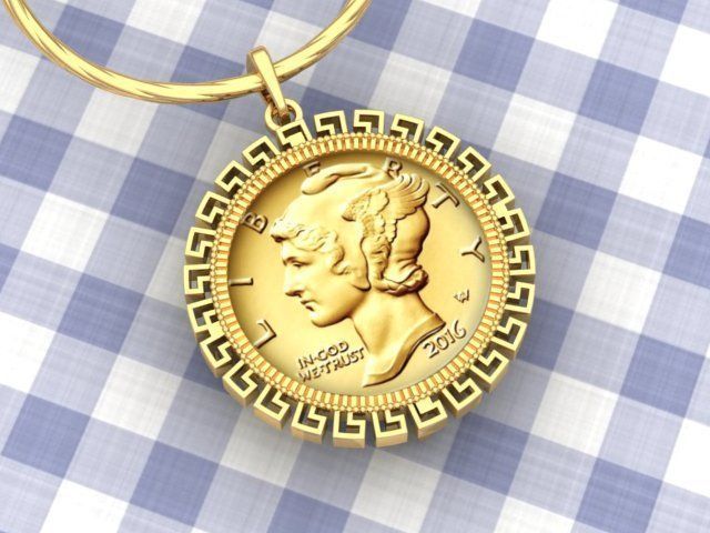 Coin Frame for Dime 3D print model_13