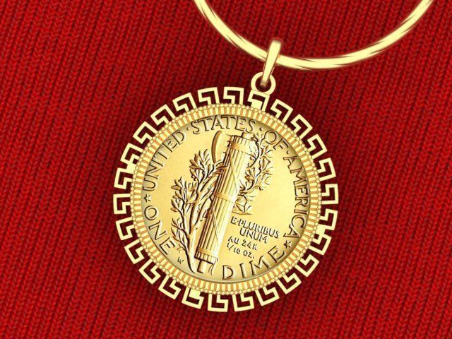 Coin Frame for Dime 3D print model_6