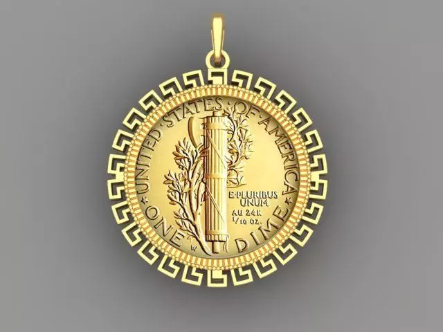 Coin Frame for Dime 3D print model_0