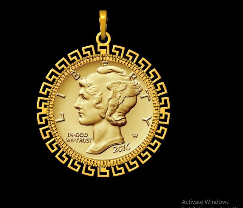 Coin Frame for Dime 3D print model_2