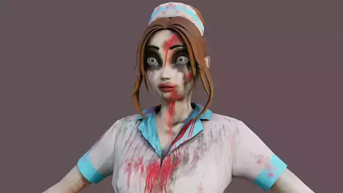 Zombie Nurse Cartoon Female No Rigg