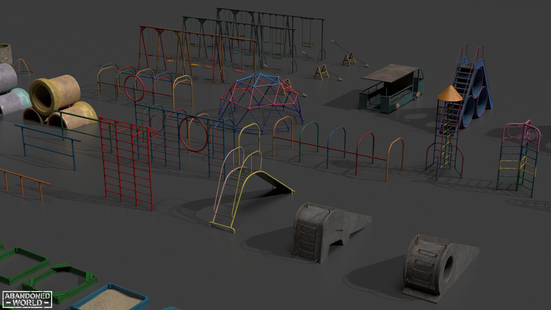 Playground Props Pack Low-poly 3D model_16