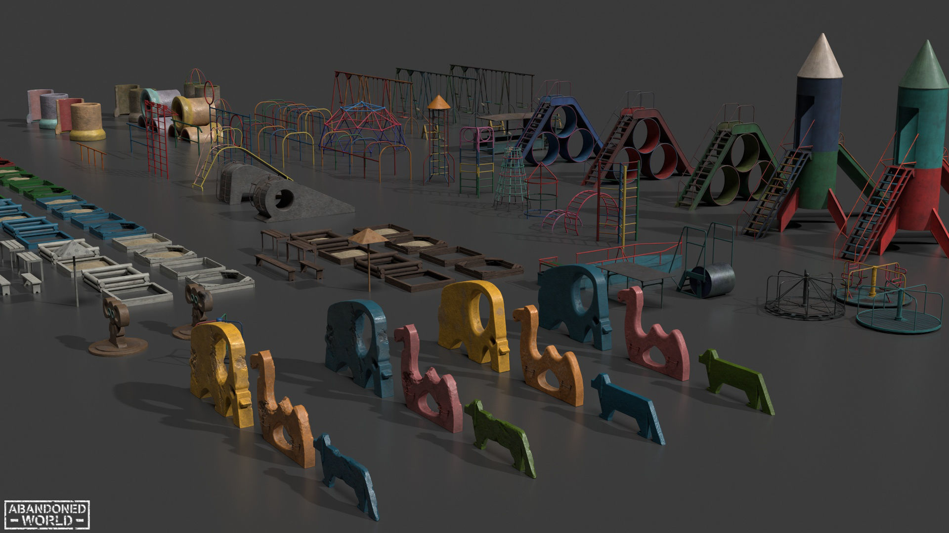 Playground Props Pack Low-poly 3D model_18