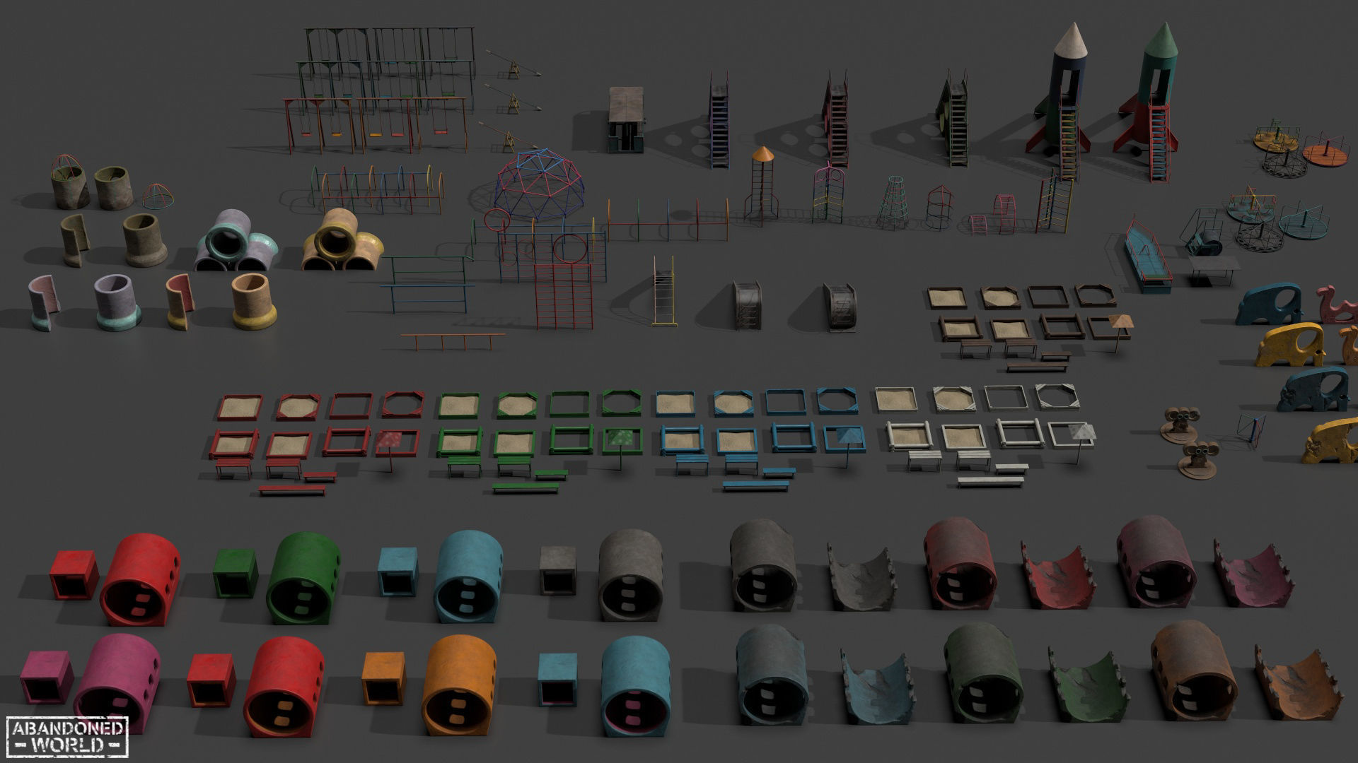 Playground Props Pack Low-poly 3D model_17