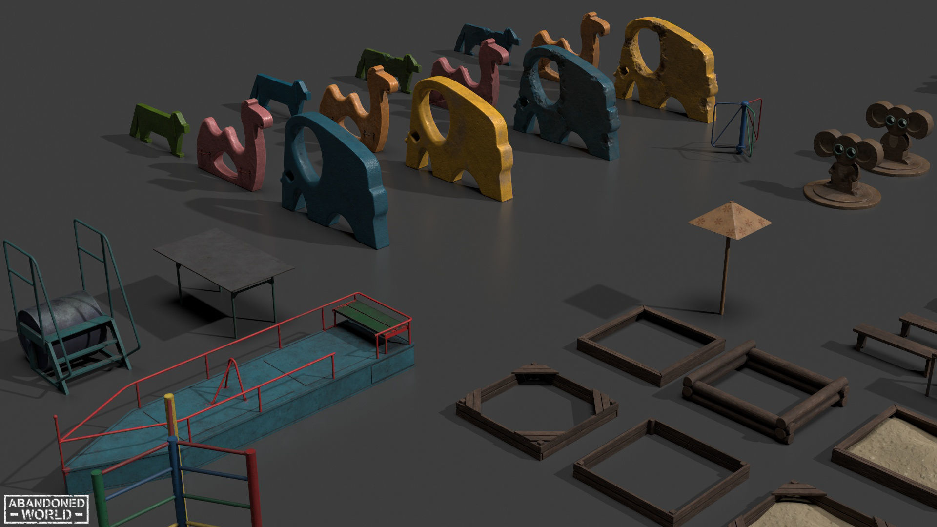 Playground Props Pack Low-poly 3D model_13