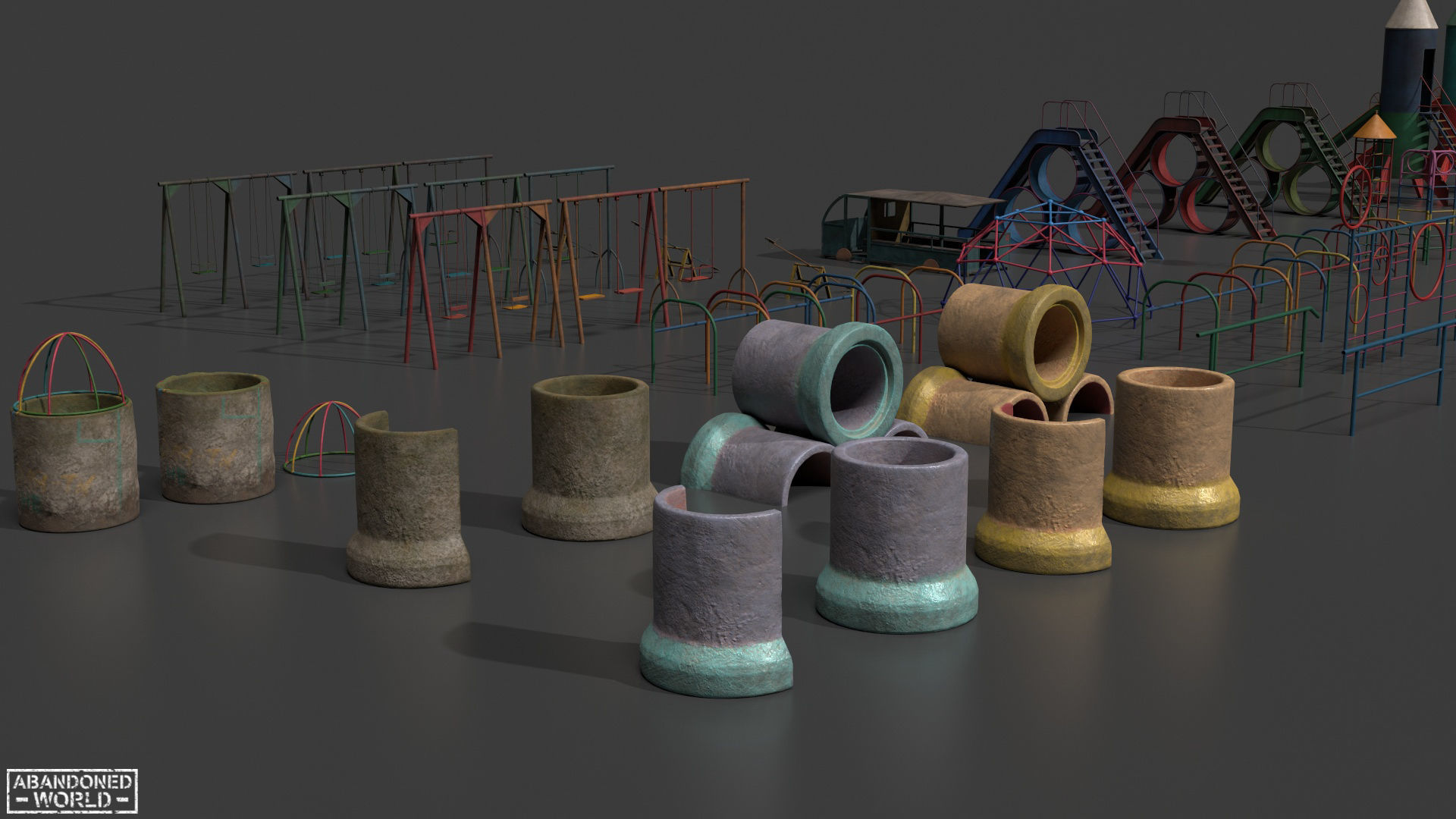 Playground Props Pack Low-poly 3D model_9