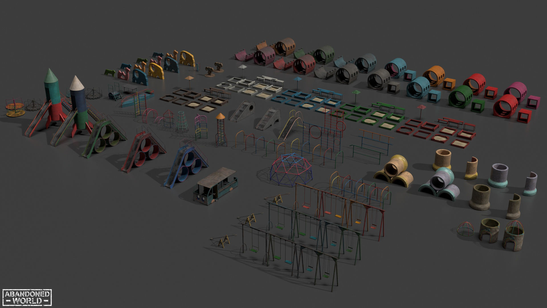 Playground Props Pack Low-poly 3D model_3