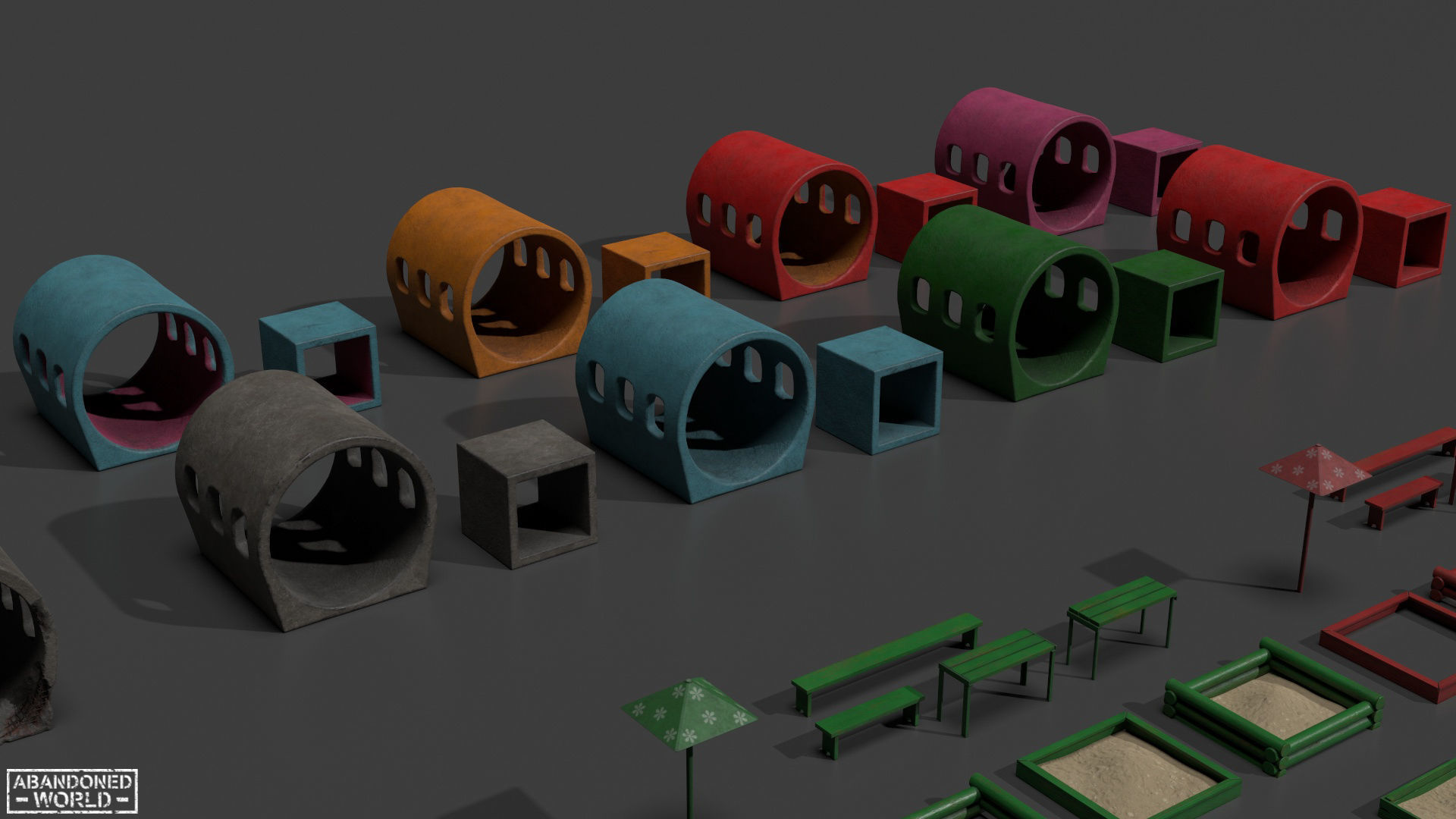 Playground Props Pack Low-poly 3D model_8