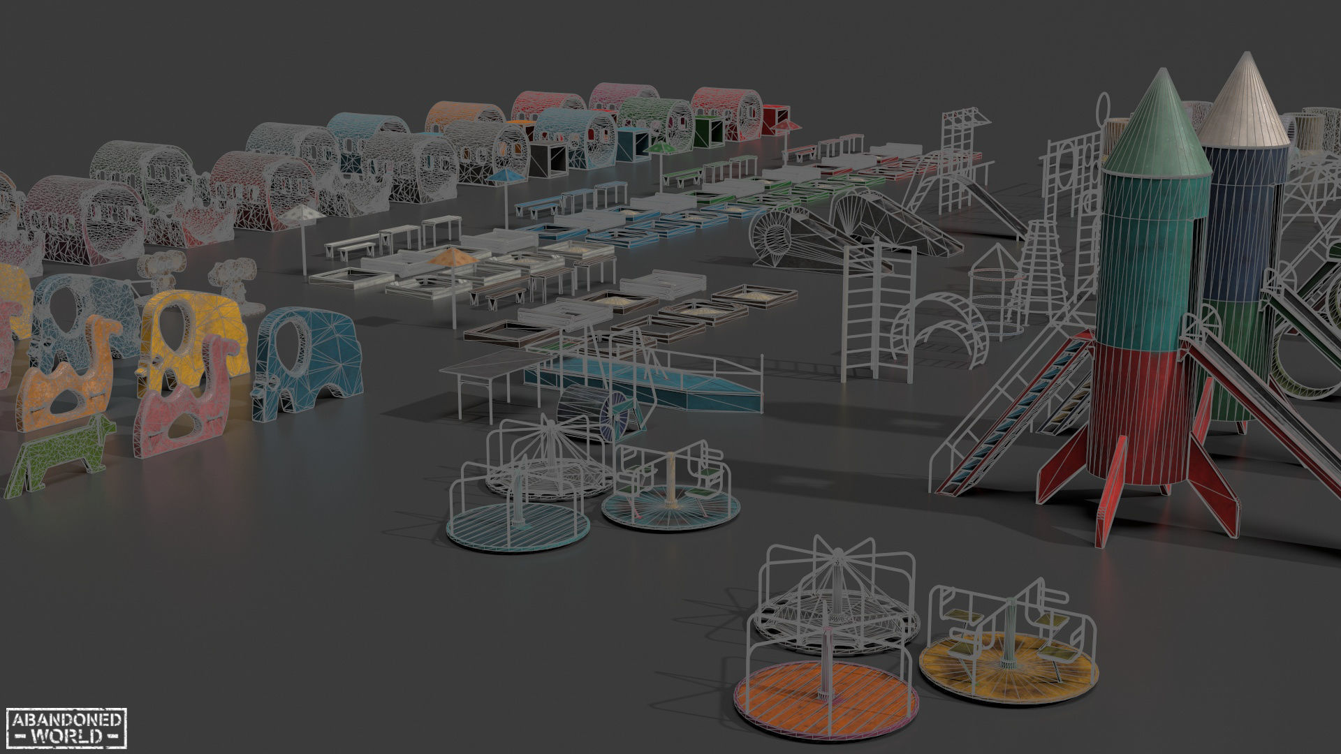 Playground Props Pack Low-poly 3D model_26