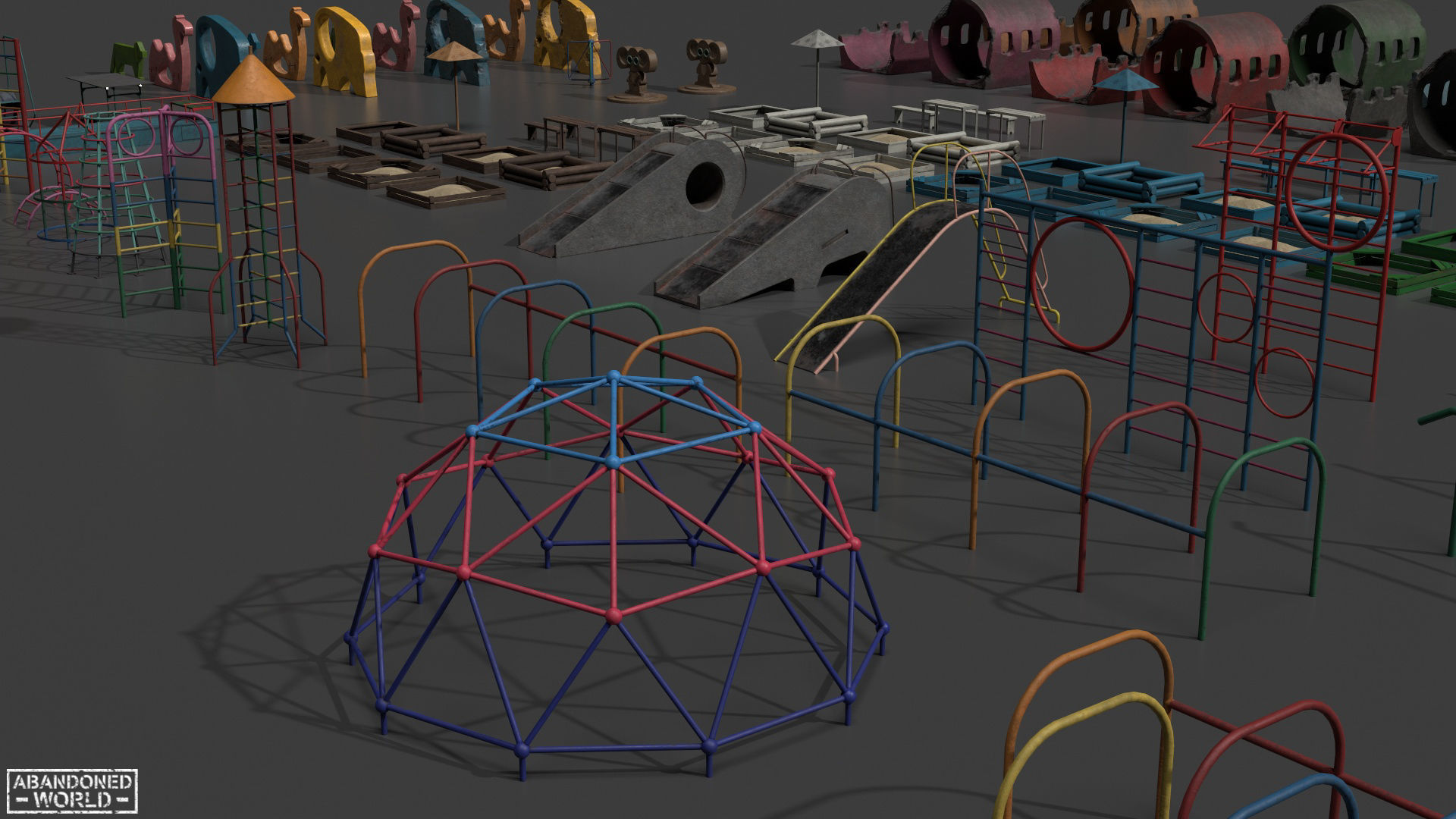 Playground Props Pack Low-poly 3D model_1