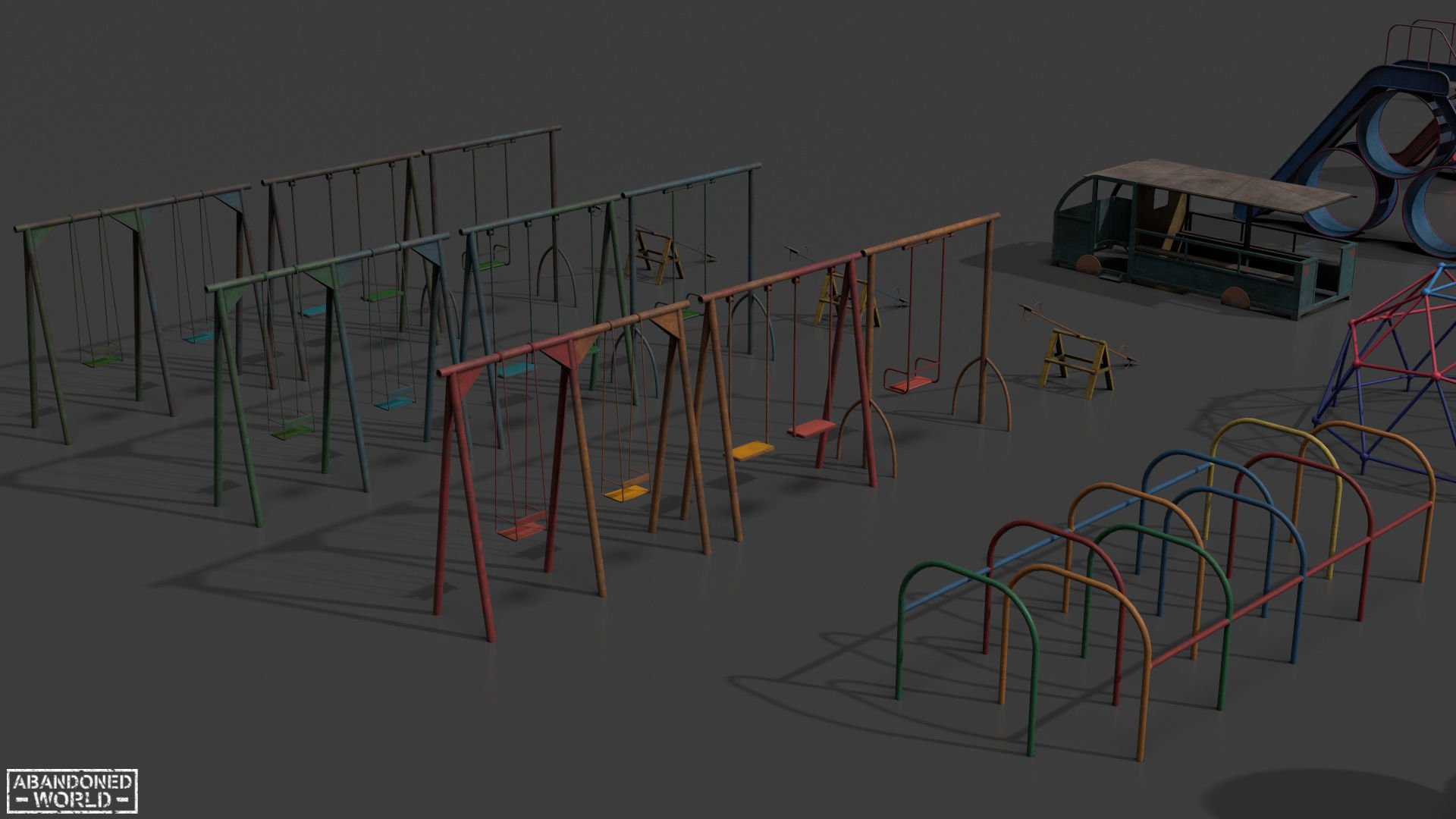 Playground Props Pack Low-poly 3D model_10