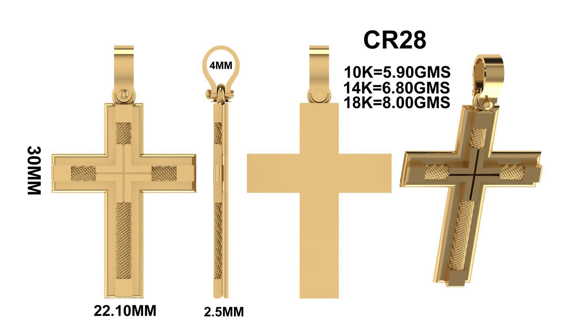 CROSS PENDANT CR28 3D print model_1