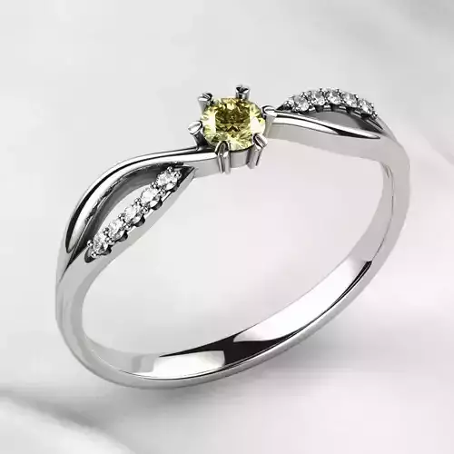 3mm Citrine Fashion Gold Ring