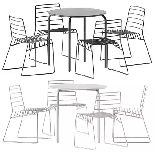 Easy Table by Connubia and B-Line Park Chair 3D model