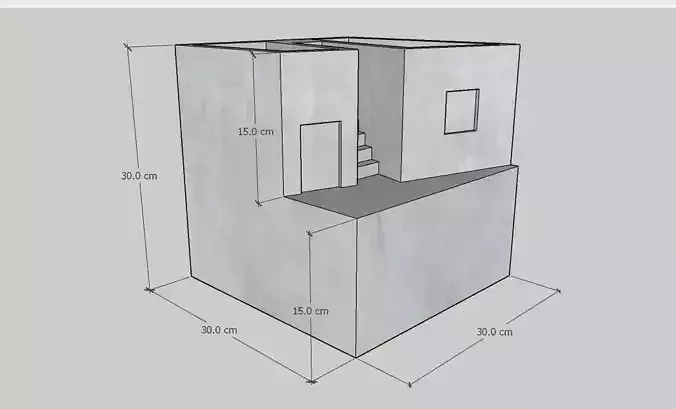 Mini Concrete Planter Box15 3D print model