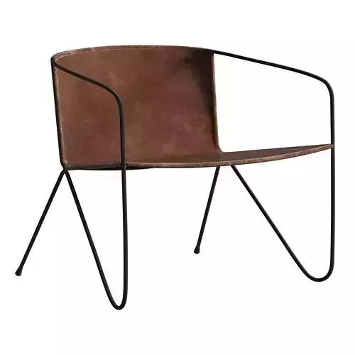 Rustic Leather Armchair in brown