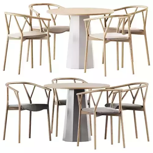 Dix Table by Connubia and Valerie with Armrest by Miniforms