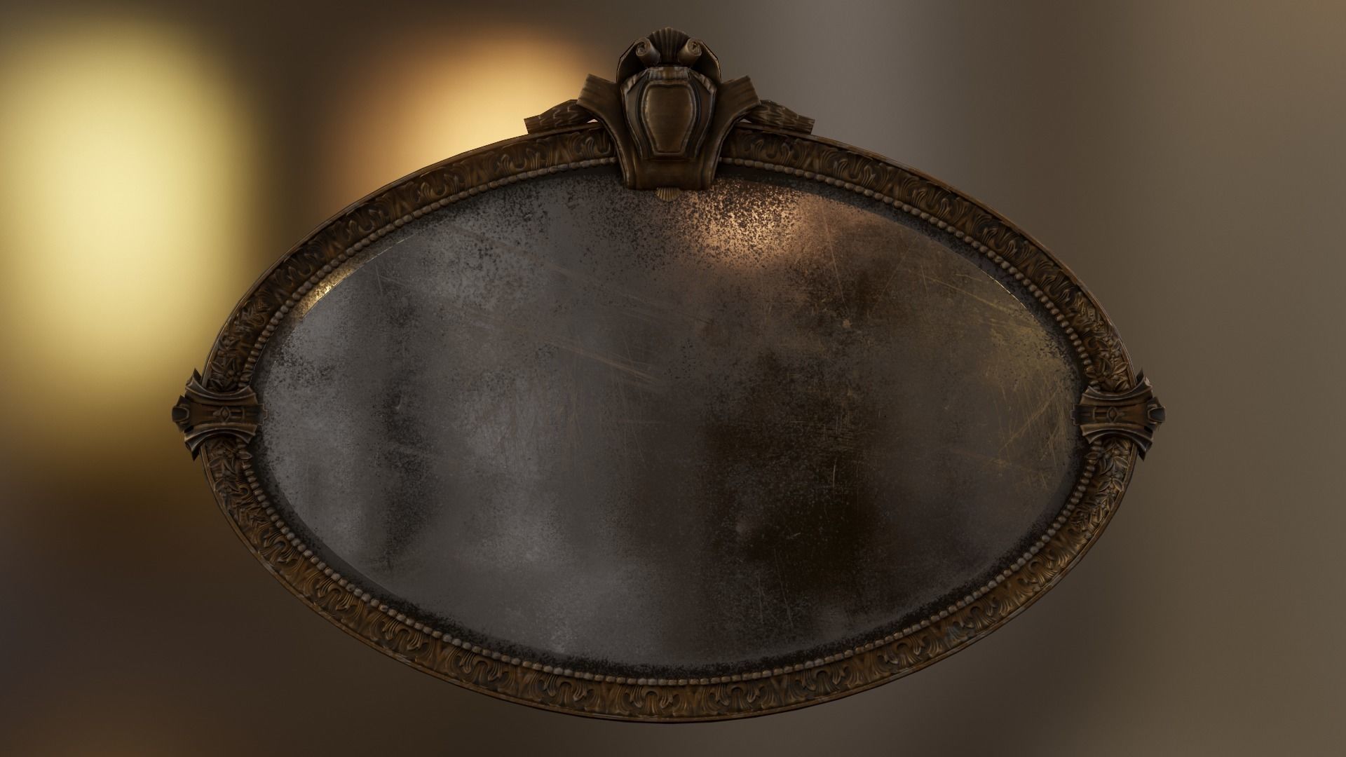 Old mirror Low-poly 3D model_1