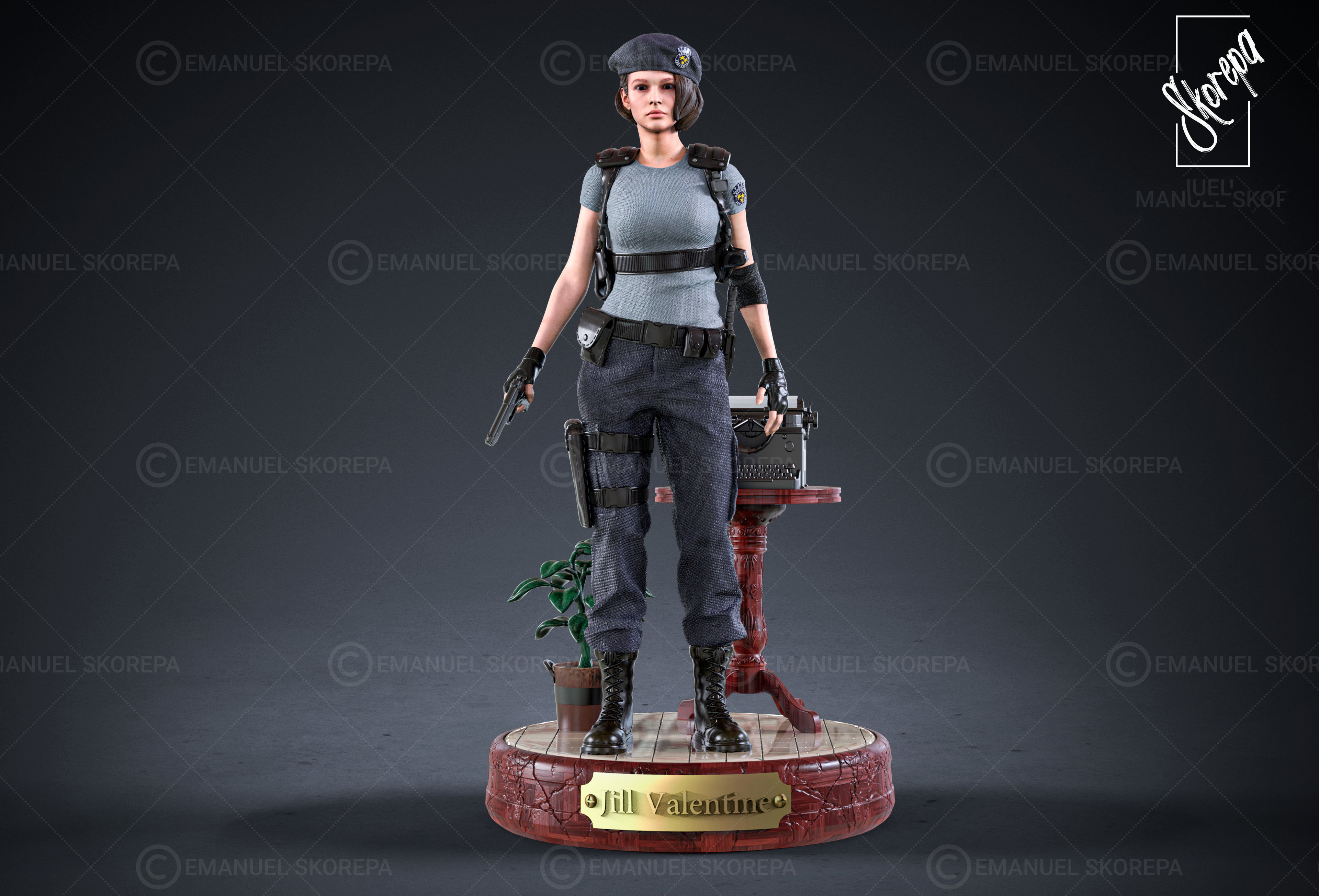 Jill Valentine RE1 STARS 3D print model_6