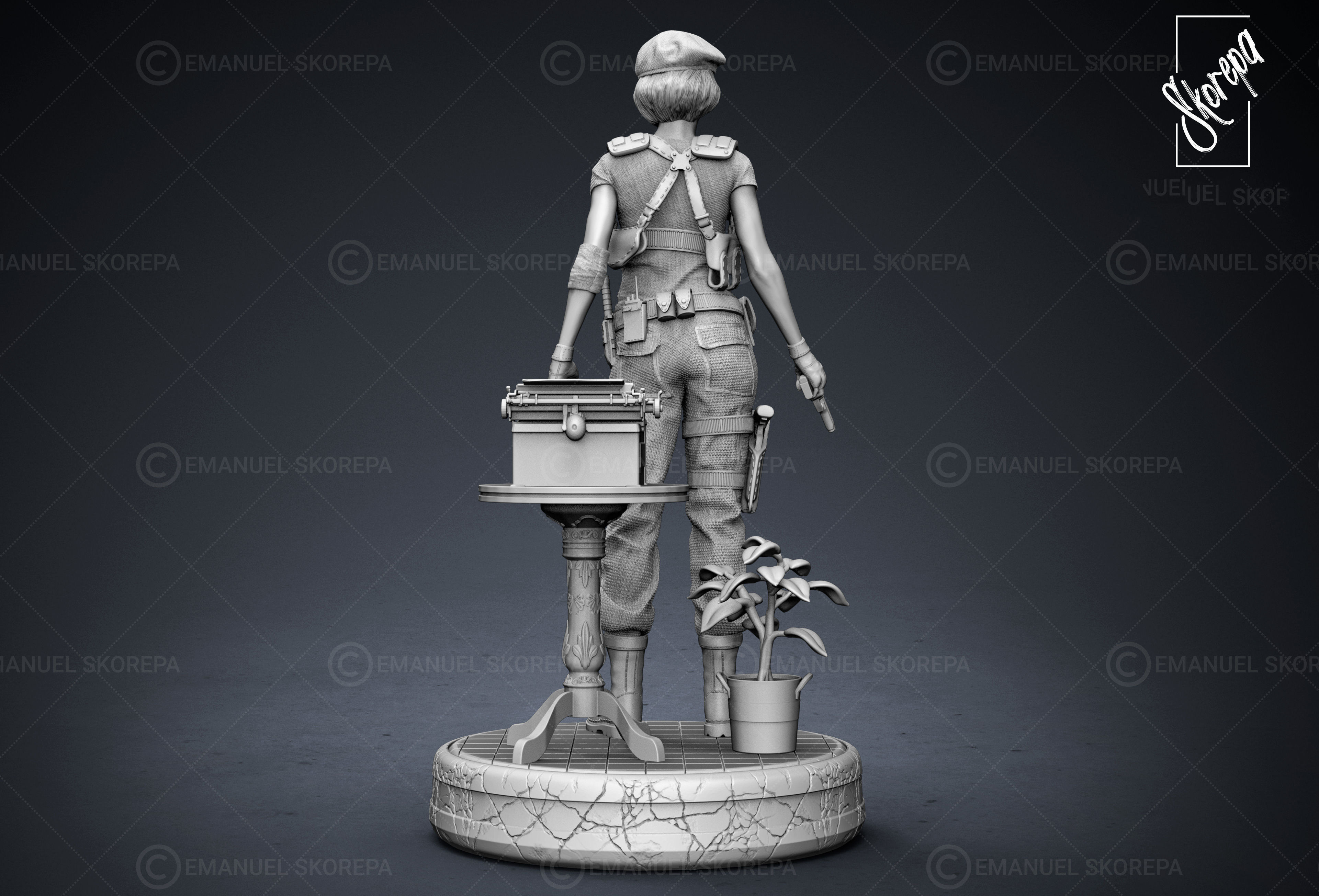 Jill Valentine RE1 STARS 3D print model_3