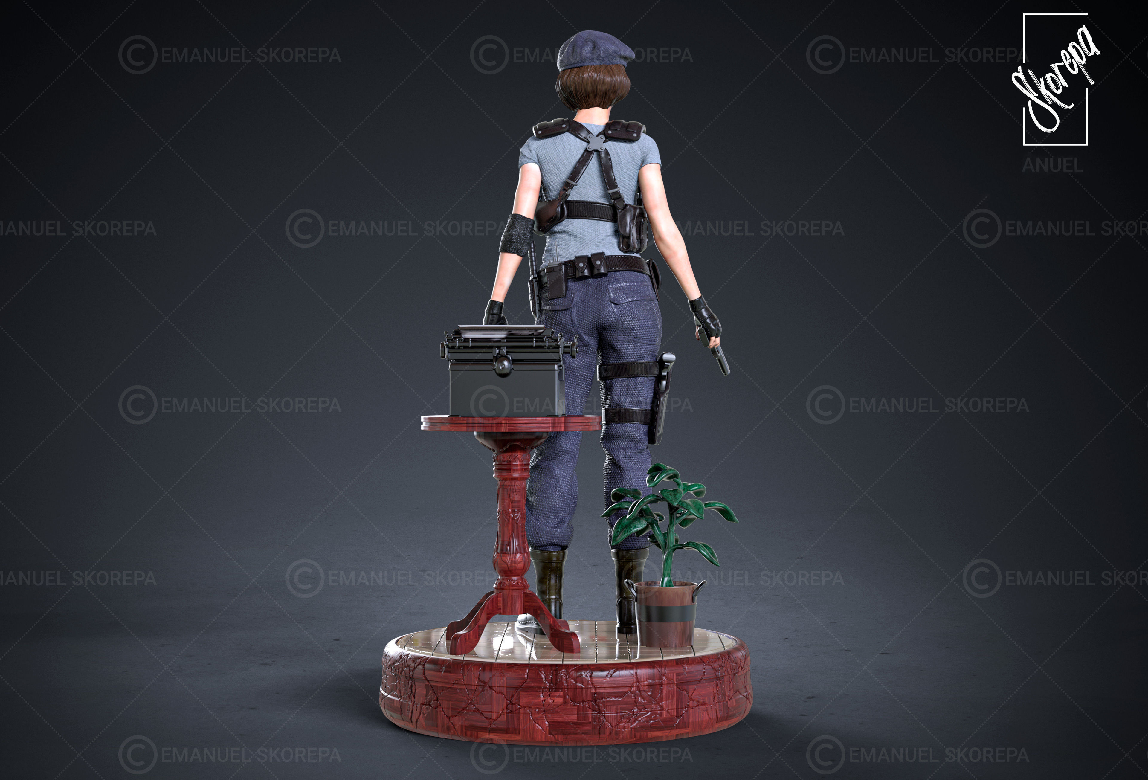 Jill Valentine RE1 STARS 3D print model_7