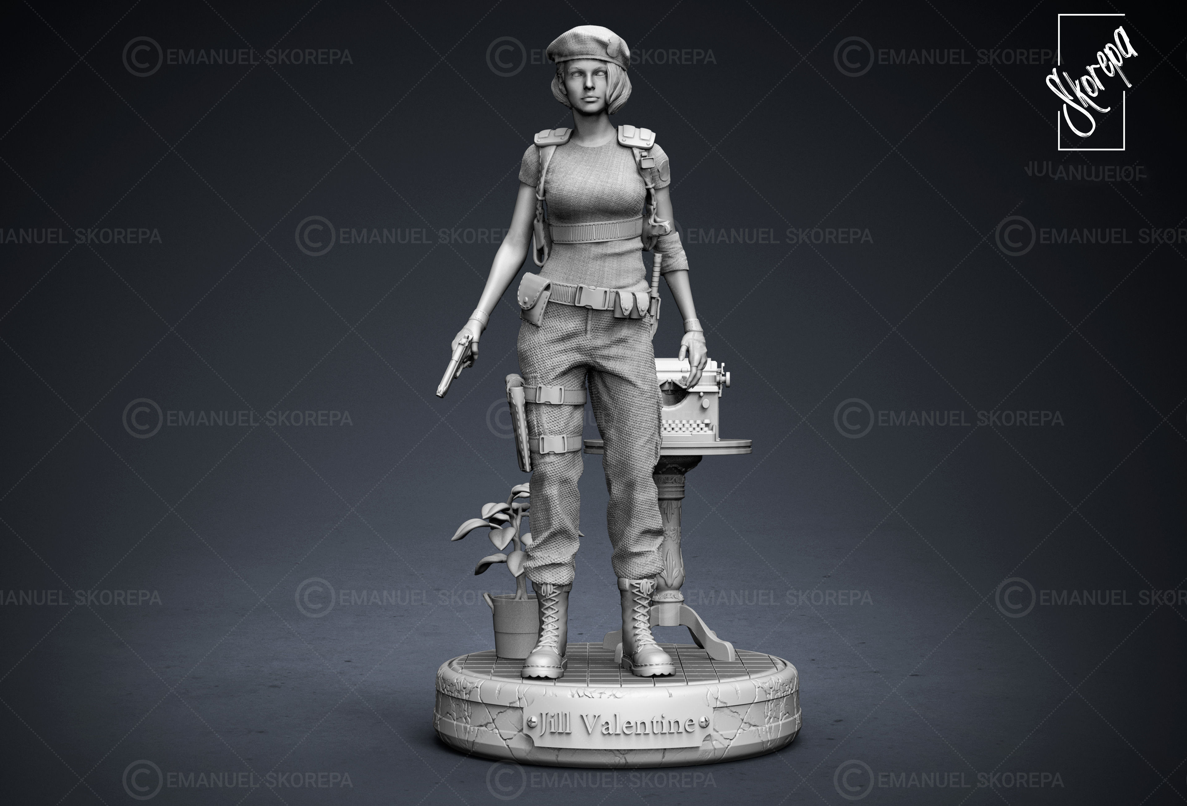 Jill Valentine RE1 STARS 3D print model_2