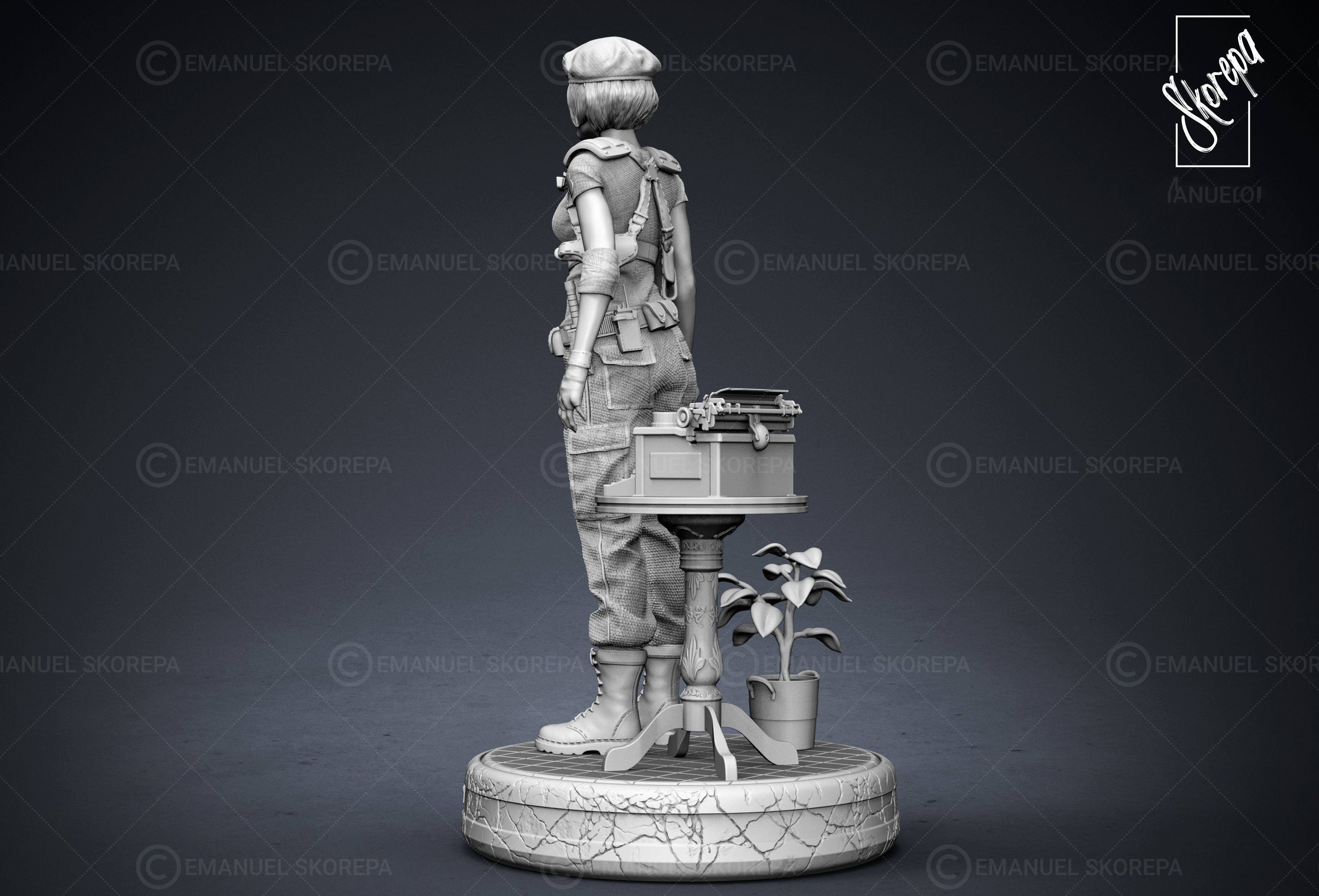 Jill Valentine RE1 STARS 3D print model_5