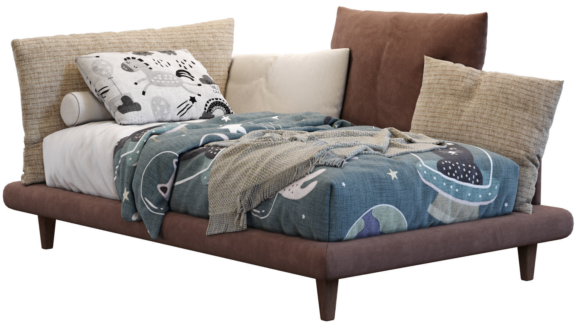 Picabia single bed 3D model_8