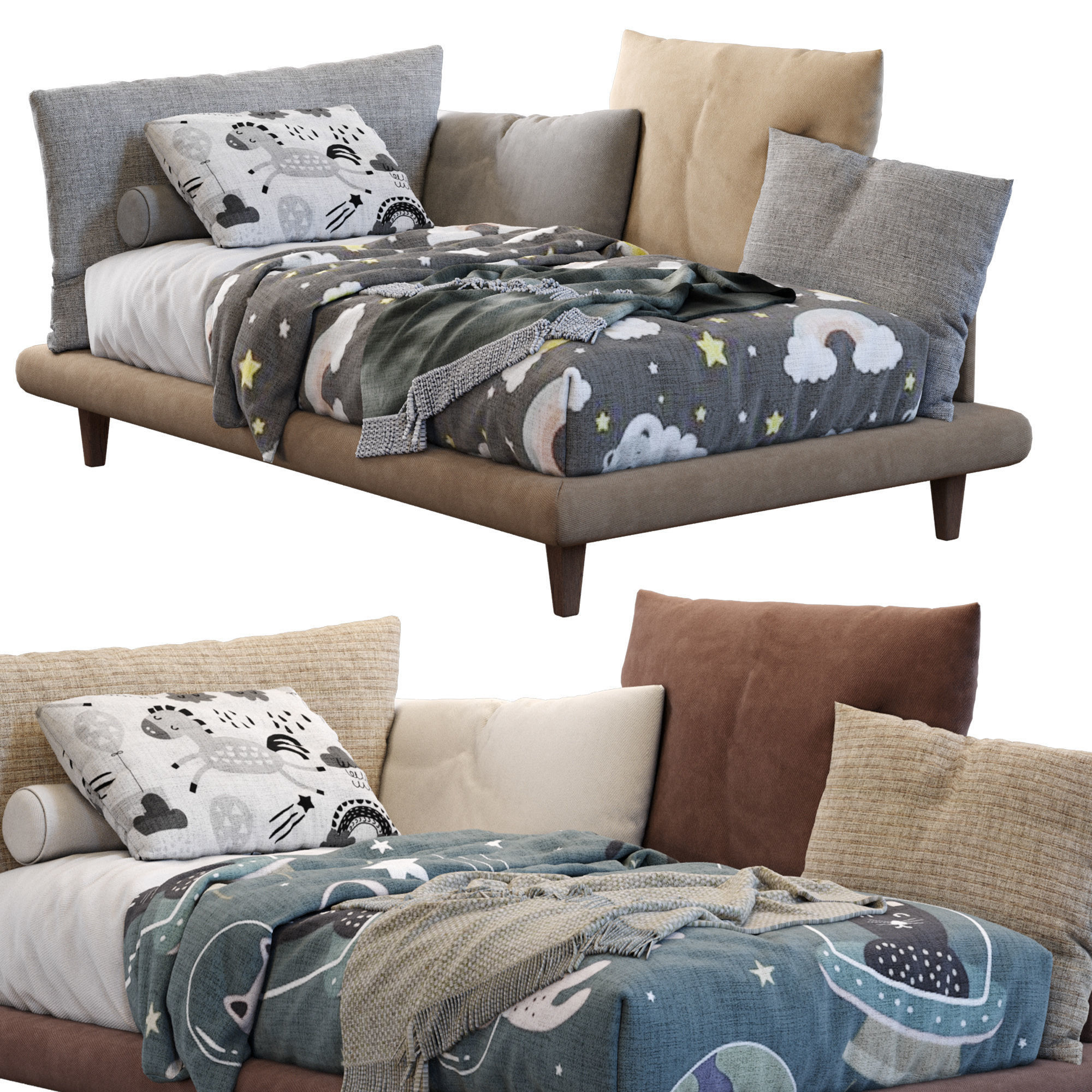 Picabia single bed 3D model_11