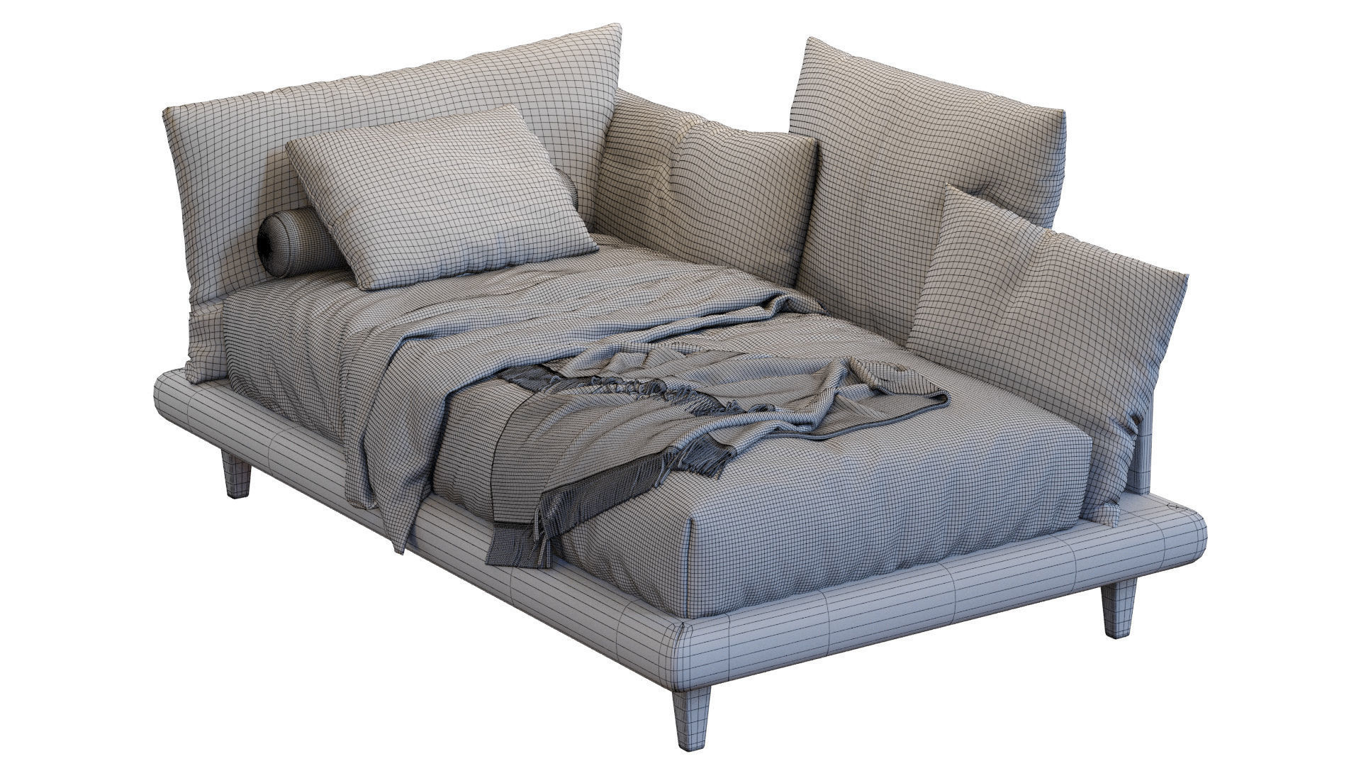 Picabia single bed 3D model_2