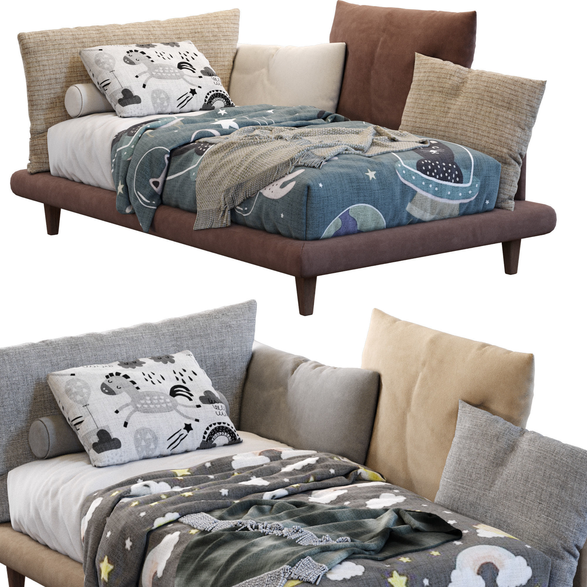 Picabia single bed 3D model_14