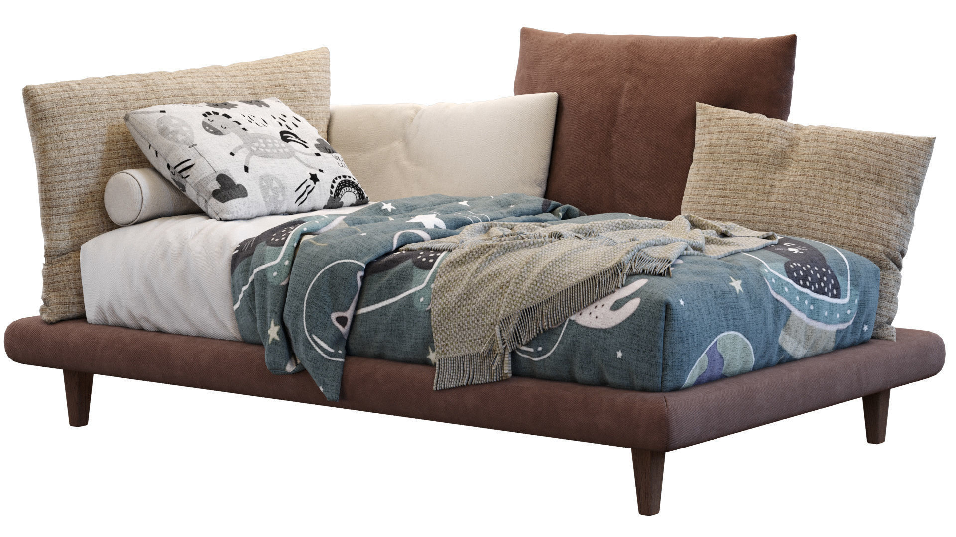 Picabia single bed 3D model_9