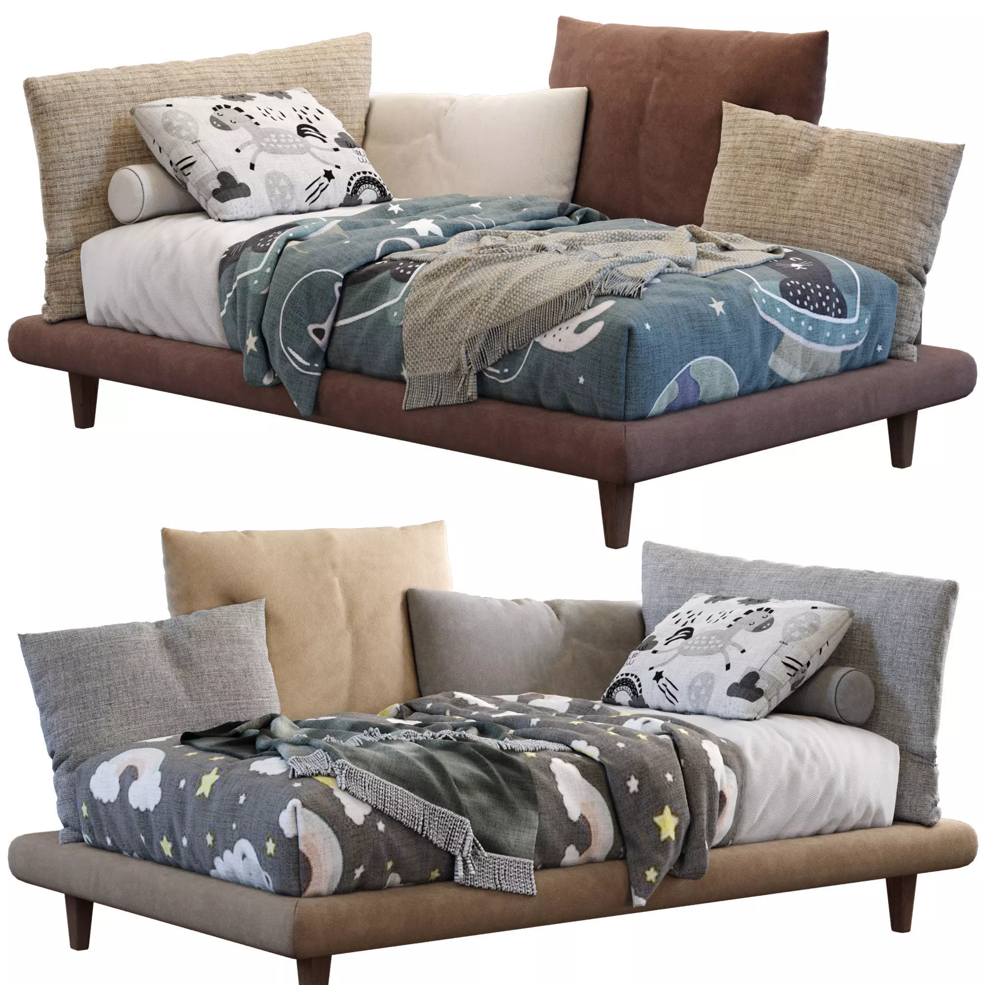 Picabia single bed 3D model_0