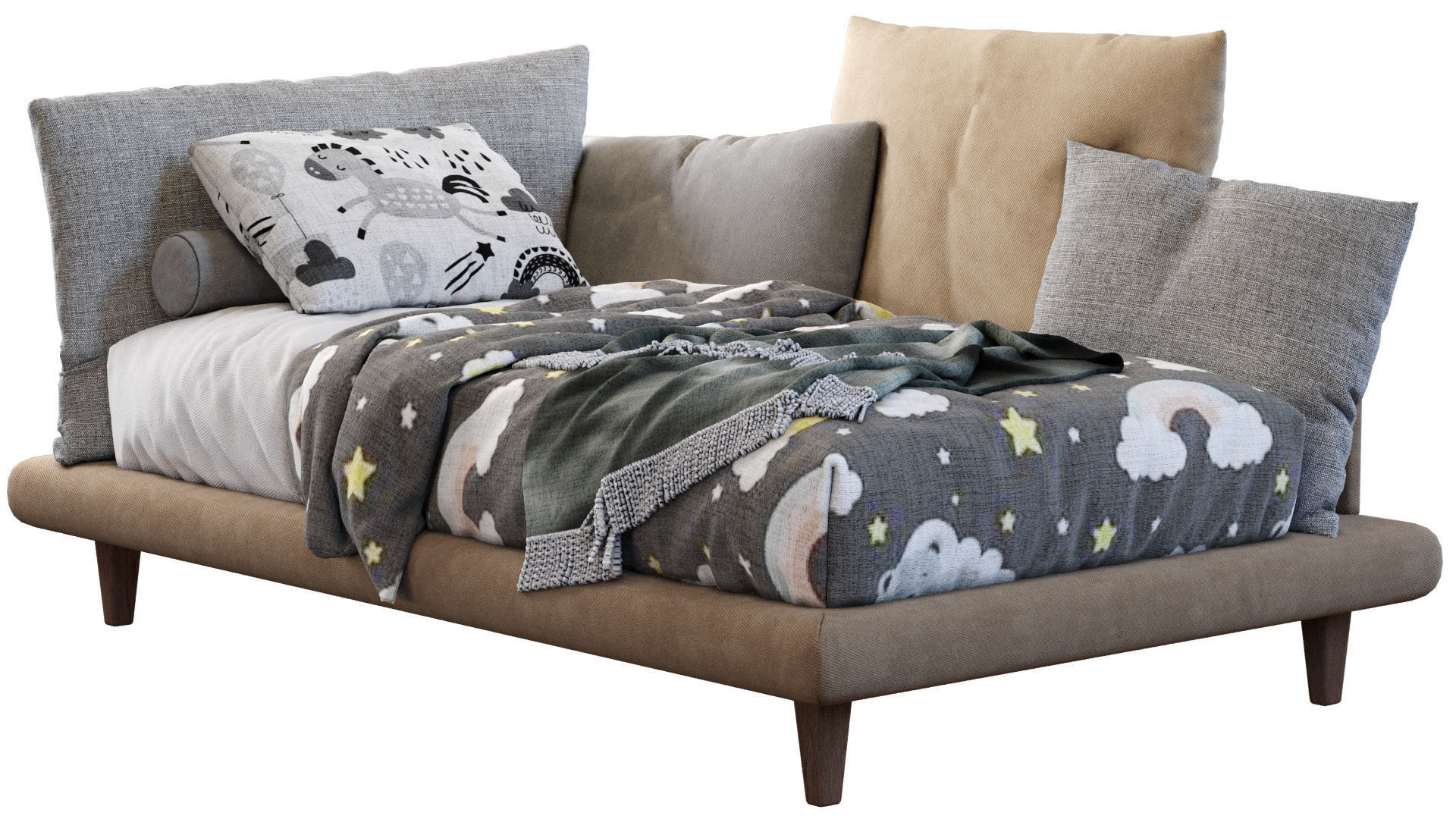 Picabia single bed 3D model_1